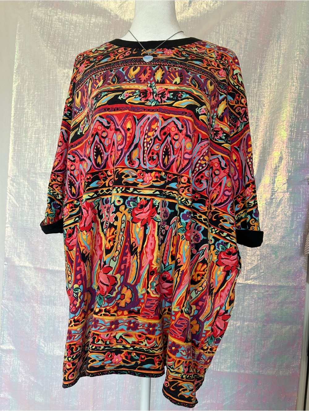 Vintage Westbound Pink and Orange Floral Paisley Top. Size 1X. Super 80s! - Picture 3 of 8
